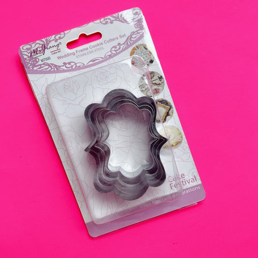 Pack of 4 small wedding frame Metal cookie cut