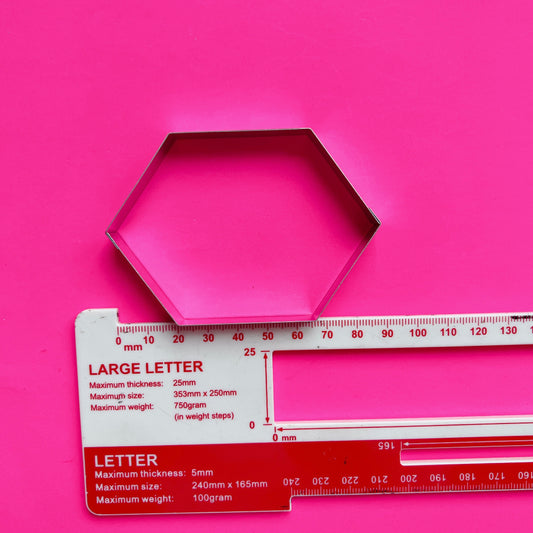 Metal hexagon cookie cut