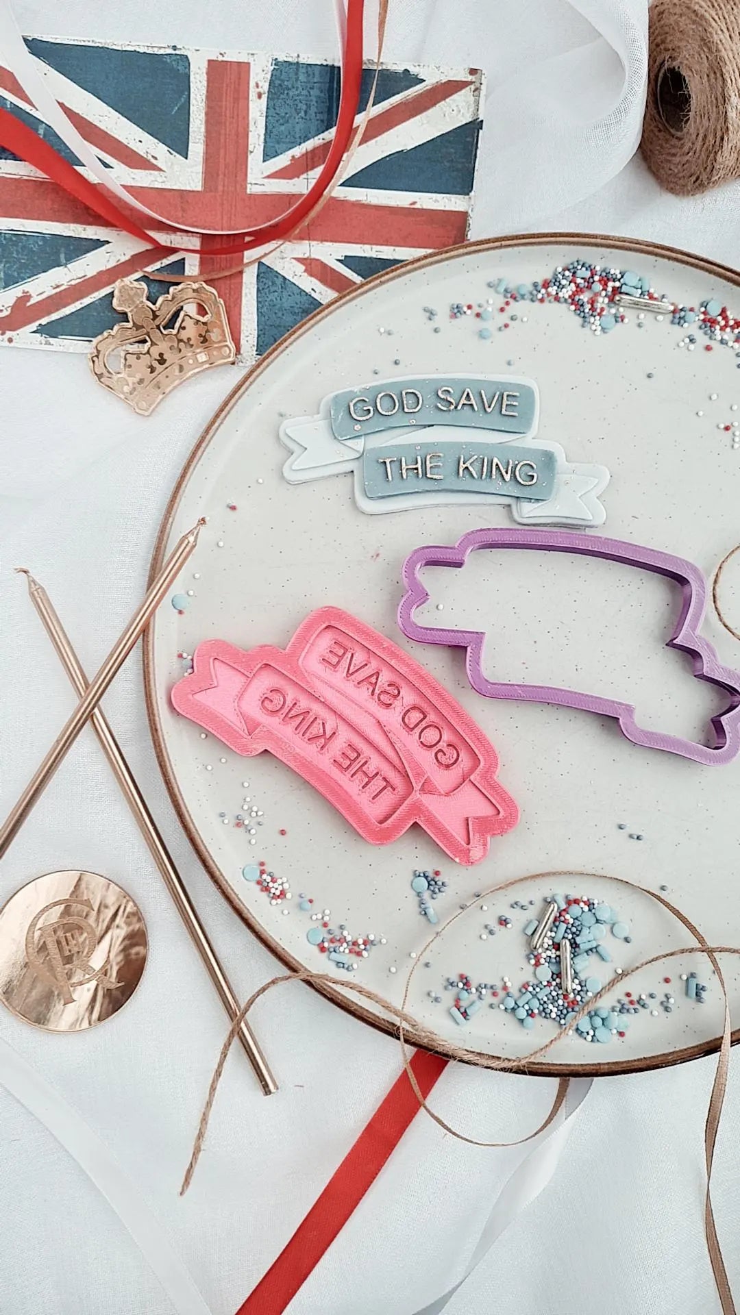 God Save the King Banner Embosser and matching cutter