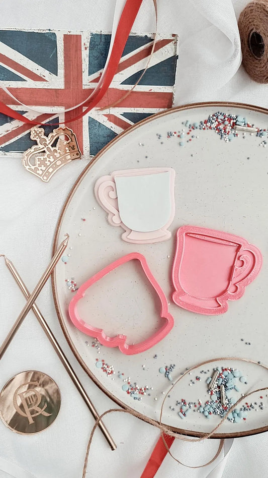 Tea Cup Embosser and matching cutter