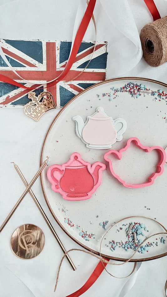 Tea Pot Embosser and matching cutter