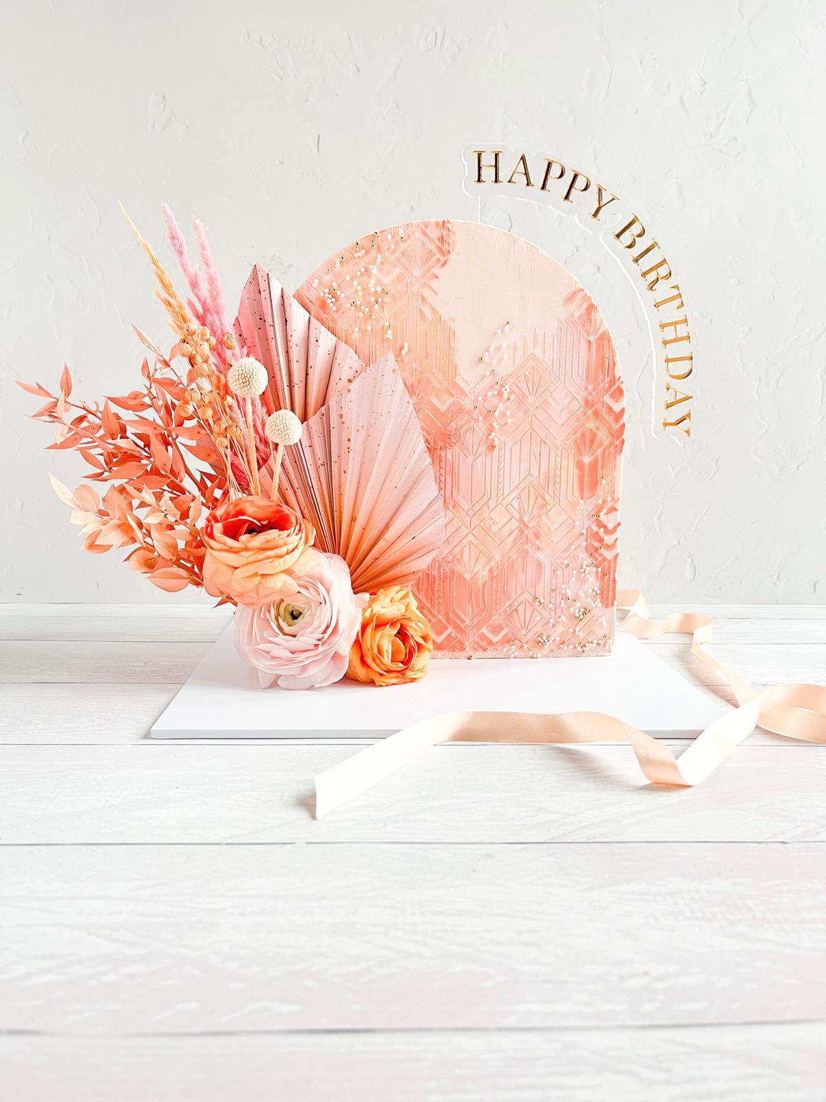 Happy Birthday Double Layer Arch Cake Topper