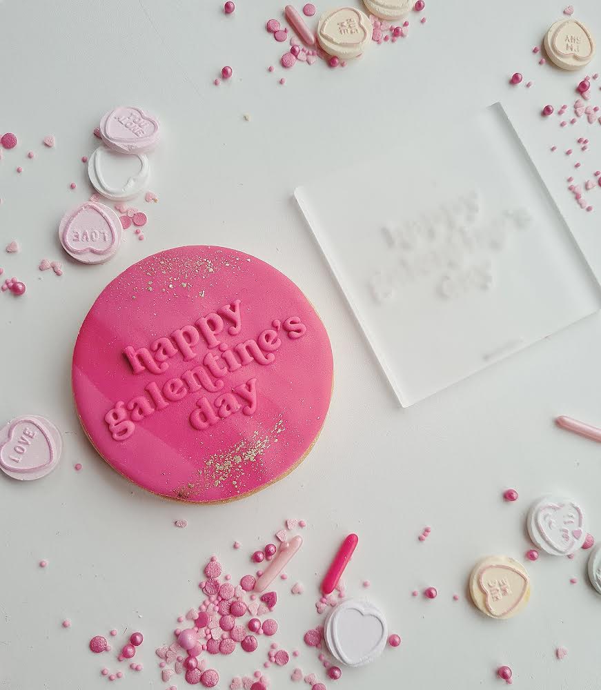 Happy Galentines Day Retro embosser