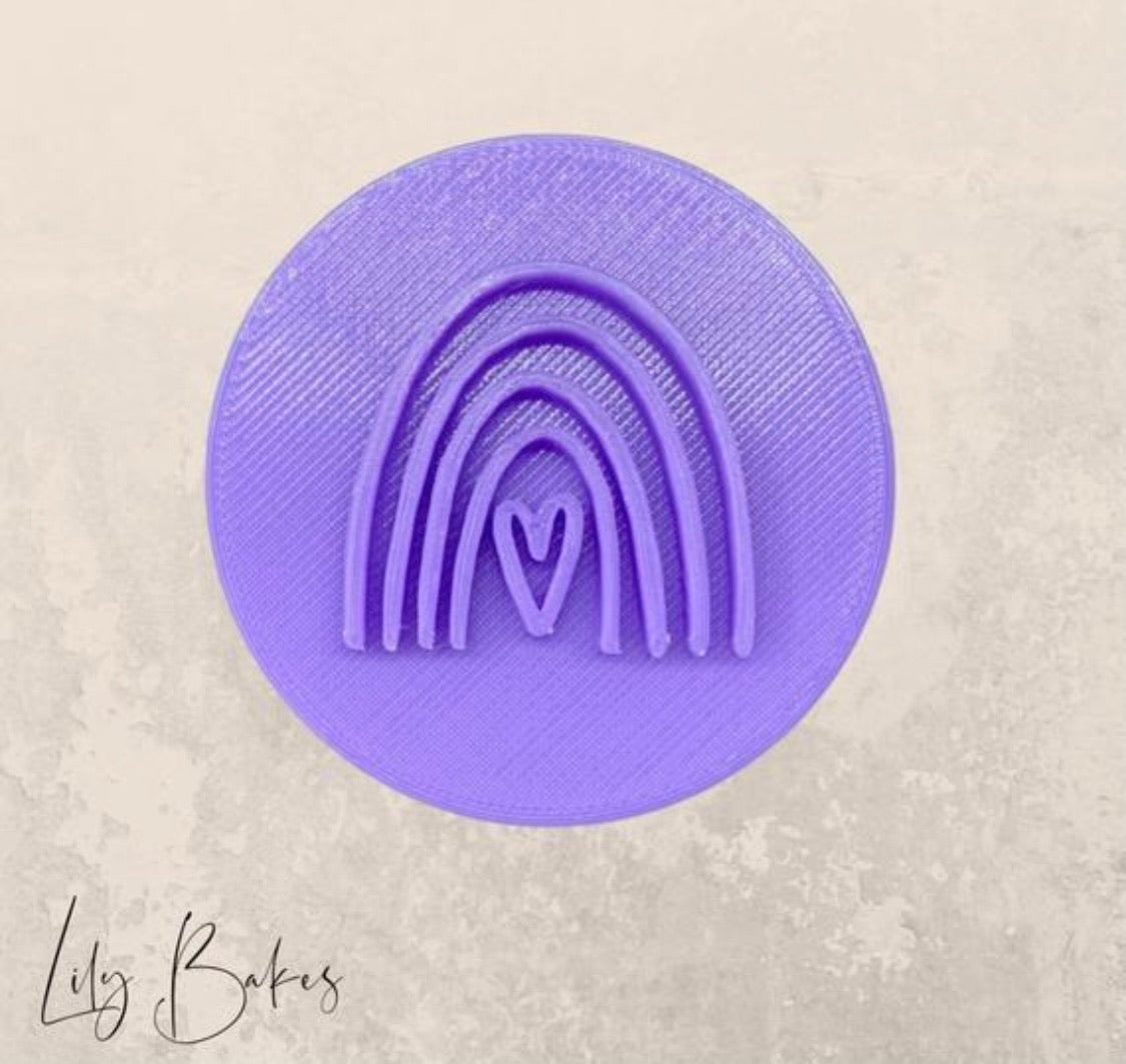 Rainbow Heart Cookie Stamp