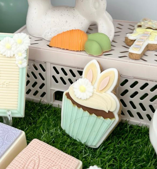 Bunny cupcake Embosser and matching cutter