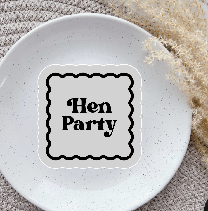 Hen Party Square Border embosser and matching cutter