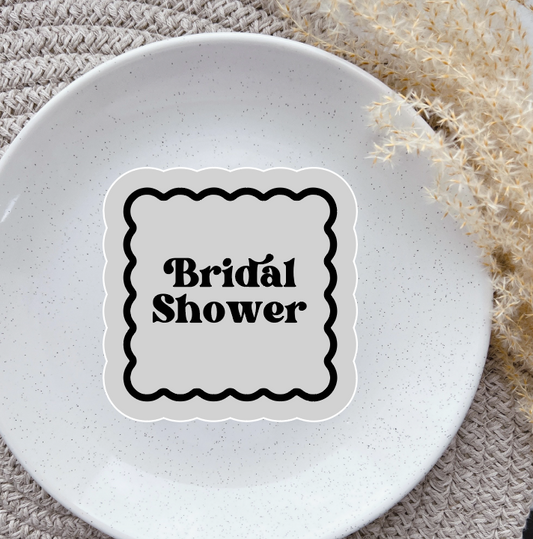 Bridal Shower square Border embosser and matching cutter