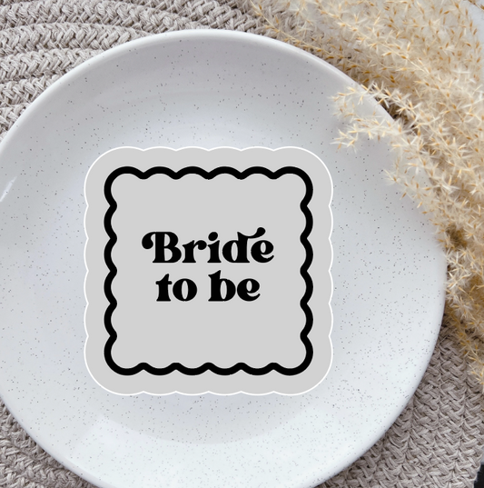 Bride to Be square Border embosser and matching cutter