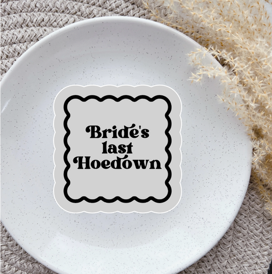 Bride's Last Hoedown square Border embosser and matching cutter