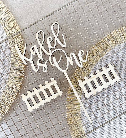 Wooden fence cake topper pack