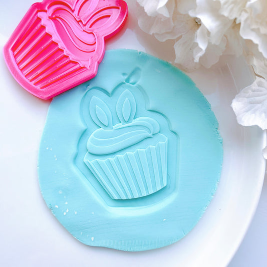 Bunny cupcake Embosser and matching cutter