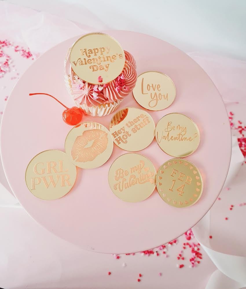 3cm Valentine Cupcake toppers