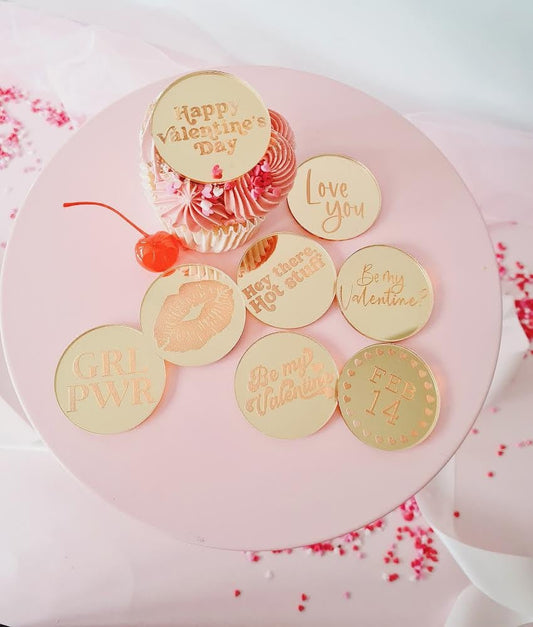 3cm Valentine Cupcake toppers