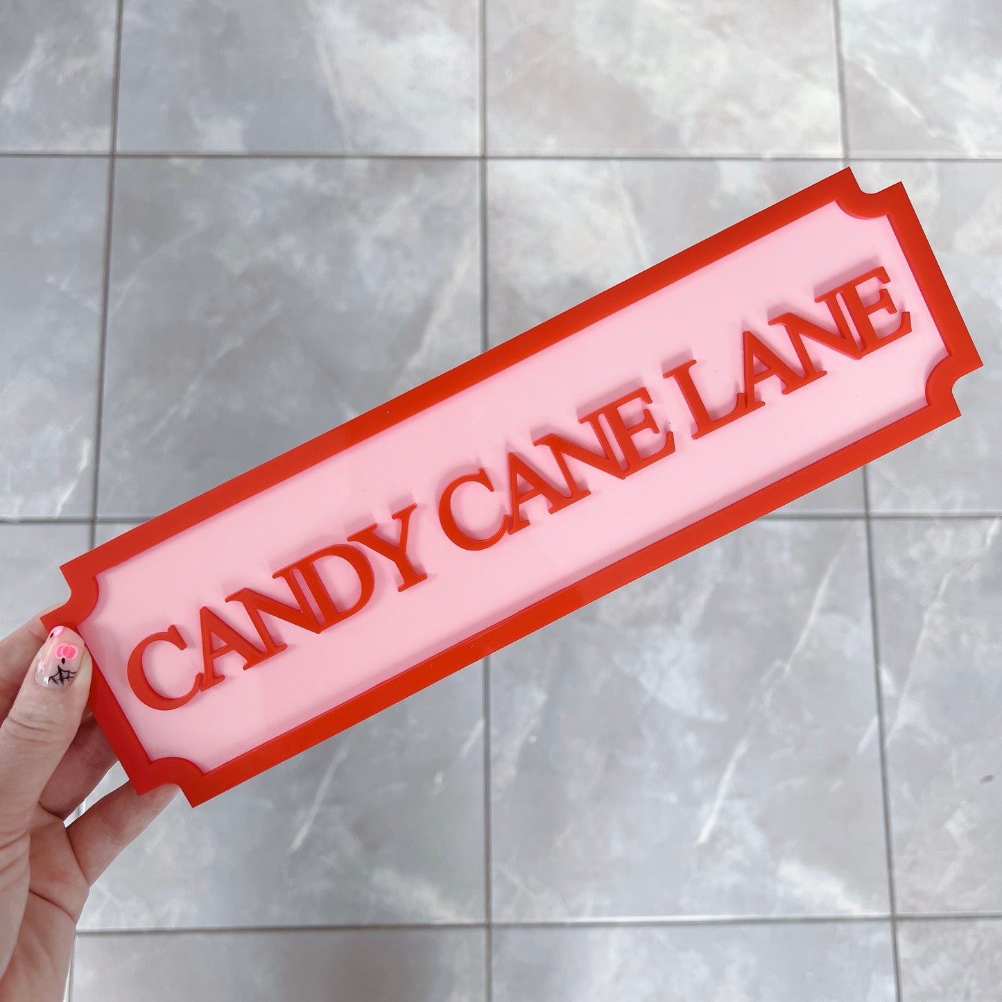 Candy Cane Lane Retro Sign