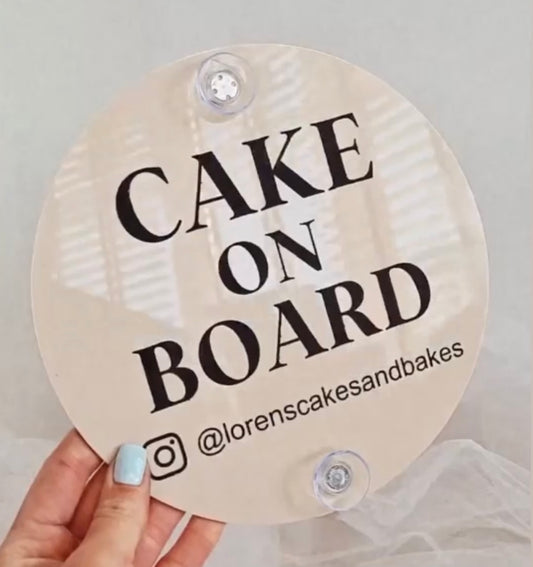 Cake on Board Car Sign