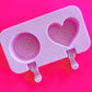 heart and circle cakesicle mould