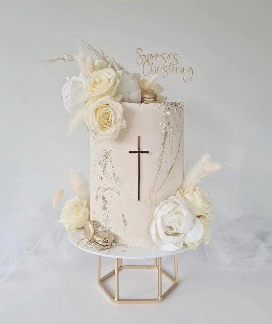 Christening Cake Topper and Skinny Cross