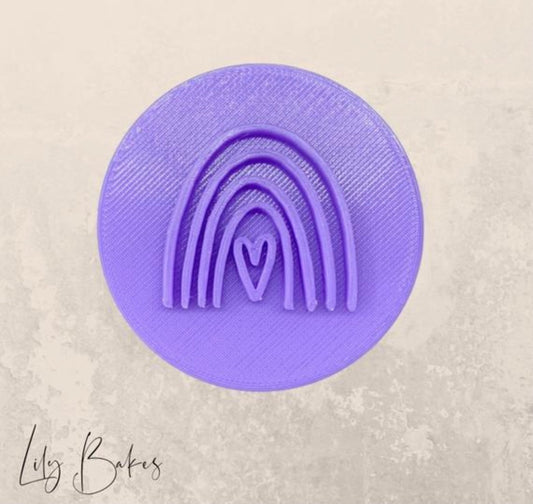 Rainbow Heart Cookie Stamp
