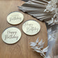 5cm Happy Birthday mirror acrylic disc