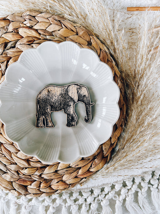 Wooden Elephant Charm